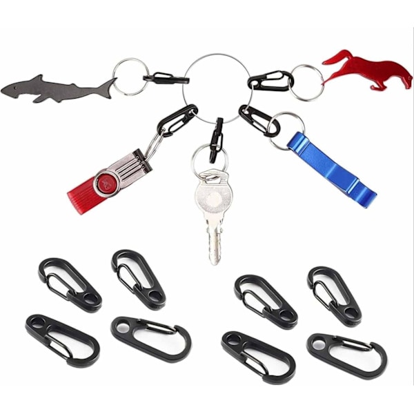 Mini Karabiner, Mini Nøkkelring Karabiner, Metall Fjærspenne, Mini Metall Ryggsekkspenne, Nøkkelring Karabiner for Camping/Hike