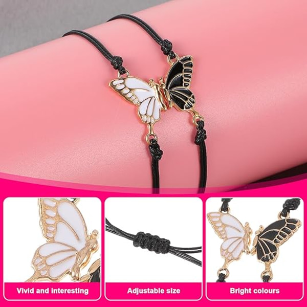 1 SET Armband, Justerbar Sträng Bästa Vänner Armband, Handgjorda Charm Vänskapsarmband, Söta Armband Smycken