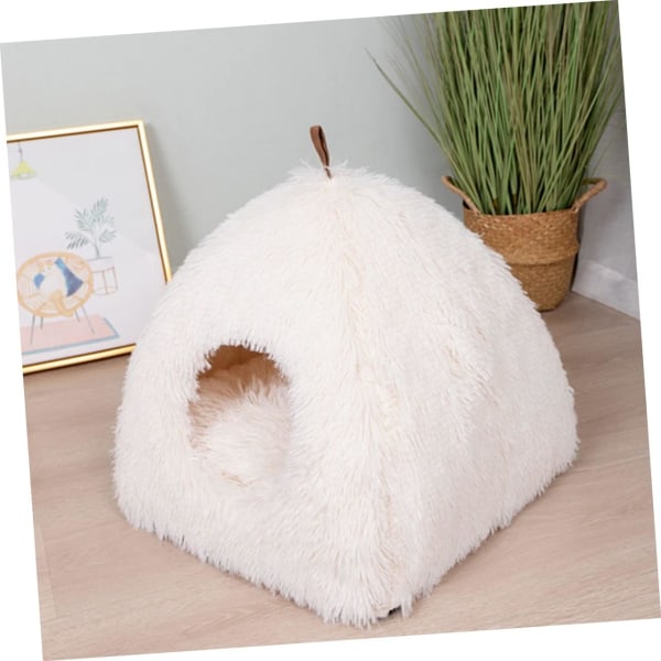 （white）1 Pcs Cat Nest Donut Cat Bed Toys for Cats Indoor Cats Outdoor Cat House for Winter Pet Tent