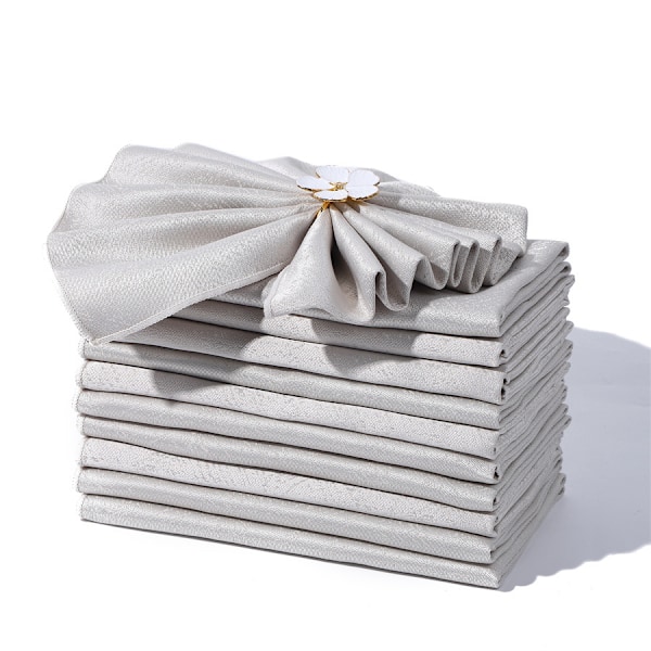 10-piece set, 45*45cm polyester, stitched, dinner, washable cloth napkins, home decor napkins, gray