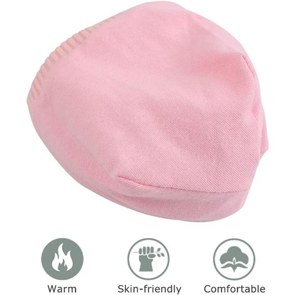 Rosa 0 til 3 år knute baby vinterlue jente rosa hvit Gr