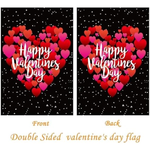 2 stk. 30x45cm Valentinsdag Flag Valentinhjerte Haveflag Dobbeltsidet Tryk Burlap Valentinsflag Til Din Kærlighed