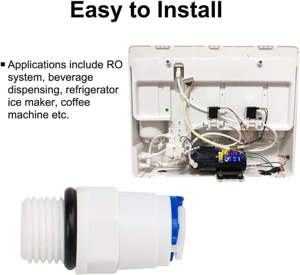 Hurtigforbindelse Vandrenser Rørfitting Push-to-Connect Vandslangeforseglinger til RO System Osmose Lige Rør 1/4\" BSP Han - 1/4\" OD