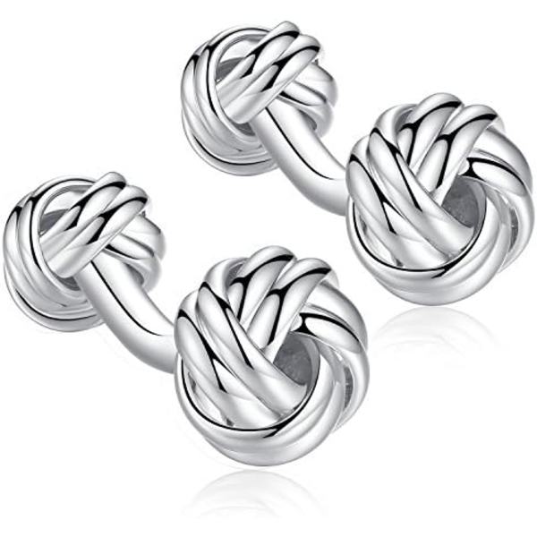 Twist Knot Manschetknapper i Stål til Skjorte Bryllup Forretningsgave