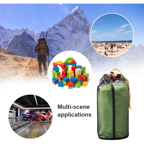 PCS Sort S, M, Nylon Netpose, Ultralet Netposer, Lille Opbevaringspose med Snøre, Camping Vandretur Pung