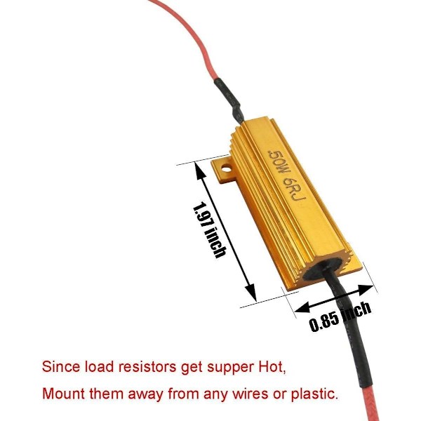 50W 6ohm Lastmotstander for LED-pære Stabil Rask Blink