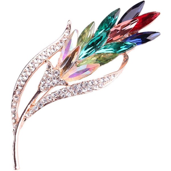 Fancy brosch Blomma Rose Crystal smycken för kvinnor kläder