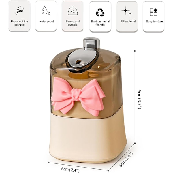 Tandpetshållare, Tandpetare Dispenser, Pop-up Automatisk Tandpetare Dispenser, Automatisk Tandpetare Dispenser för Kök, Restaurang, Hotell (Fluga)