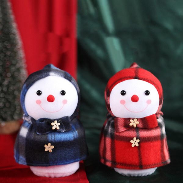 2 Stycken Plysch Snögubbe Jul Äpple Väska Julafton Sto