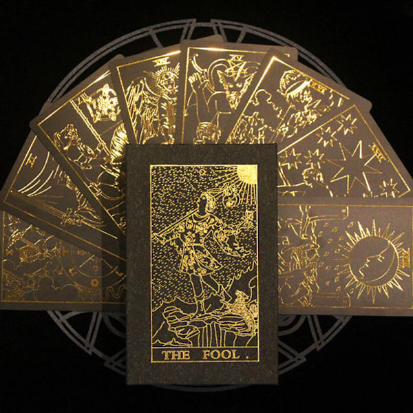 Luksuriøse gullfolie Tarot Oracle-kort Divination Fate høy kvalitet G