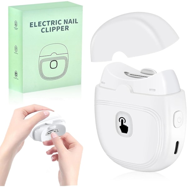 Elektrisk nagelklippare, automatisk nagelklippare med ljus, säker nagelklippare för bebisar, USB-uppladdningsbar nagelklippare, bärbar nagelklippare för bebis