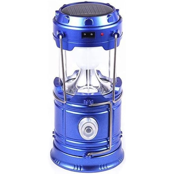（blå）8,6x13 cm, genopladelige campinglanterner, foldbar LED-blitz