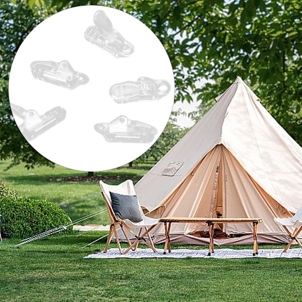 10 st Genomskinliga Presenningsklämmor Set Tältklämma Camping Markiser Tältklämmor Tältfästen för Utomhusaktiviteter