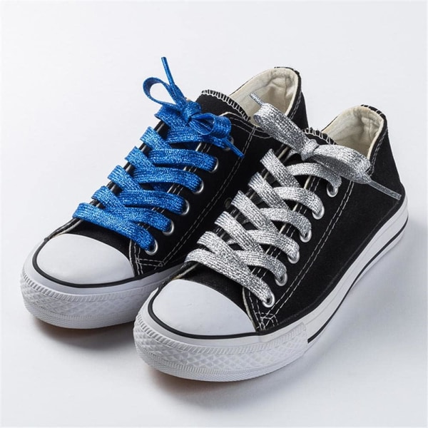 Glittrande skosnören flätade platta skosnören för casual promenadskor sneaker dekoration 140cm