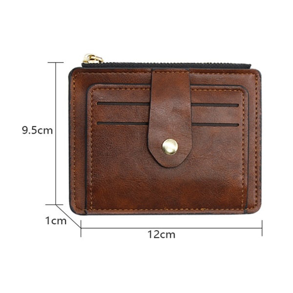 1 ST. Svart plånbok för män, liten hopfällbar läderväska för kvinnor