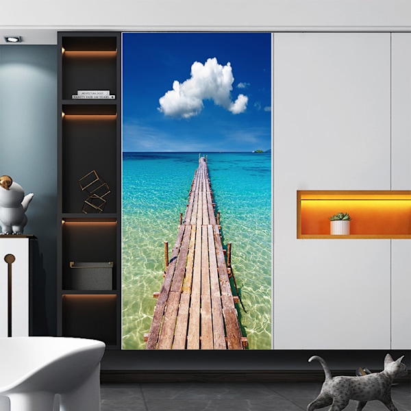 (38.5*200cm*2st) 3D-effekt affisch dörrklistermärke 40