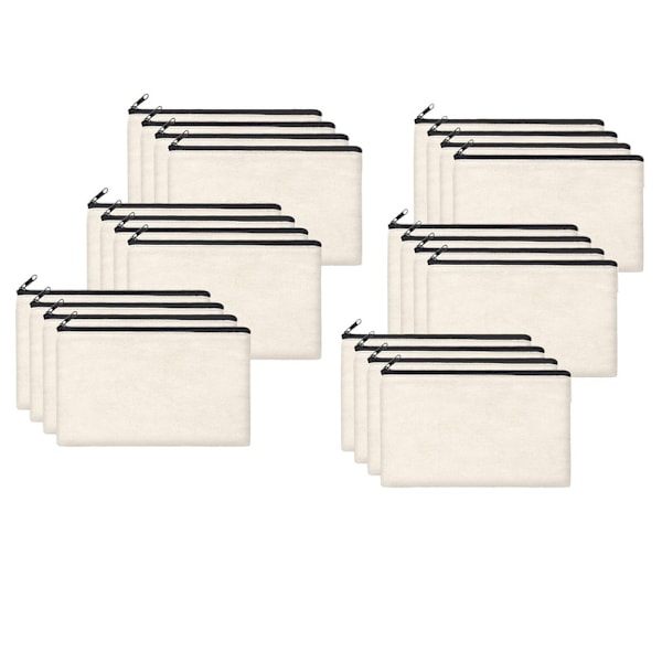 DIY tomme stoffposer for reiser, toalettveske, malingsstoffpose, sminkepose, malingspose, 24pcs