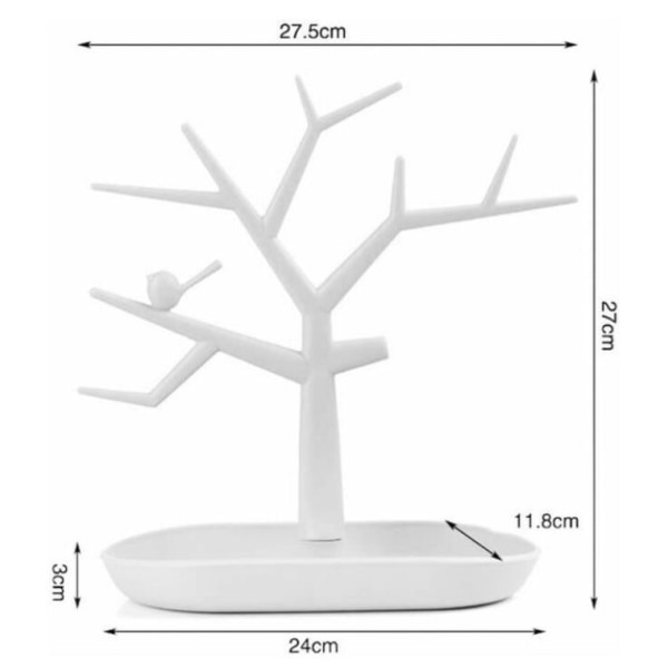 Smykke Display Træ 23,6 cm x 12,8 cm Hvid Indendørs og Udendørs