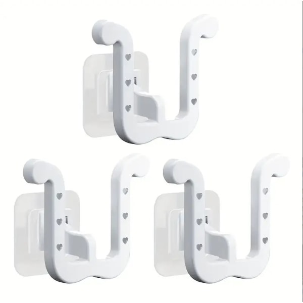 Svart 3-pack väggmonterad toffelställ, multifunktionell skohylla,