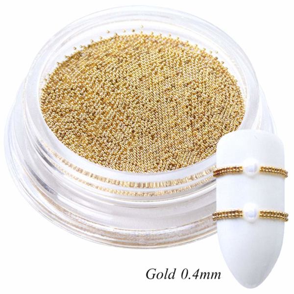 3D Naglartsdekoration Mini Metall Kaviar Pärlor Guld Silver Roséguld Svart DIY Nageldesign Tillbehör 4 Ask