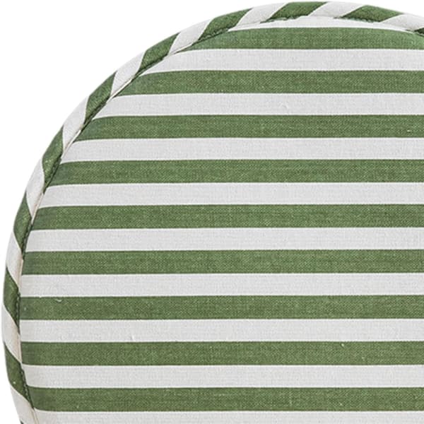Bløde, vaskbare runde taburetpuder til høj taburet til kontor, hjem, sofa, grøn og hvid, 33 x 2 cm
