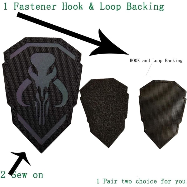 2 stk. Mythosaur reflekterende patches - infrarøde patches