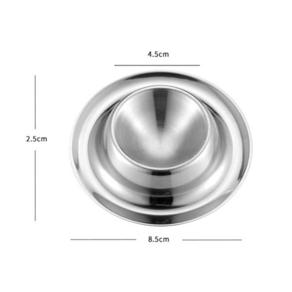(Sølv) 4 æggebægre, stablebare, runde, rustfrit stål, poleret, opvaskemaskine-sikre, med æggeholder