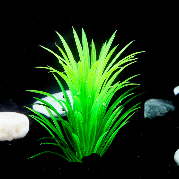 (A) Kunstig akvarieplante (11x2x3cm) - Akvarieudsmykning - Plastplante på bunden