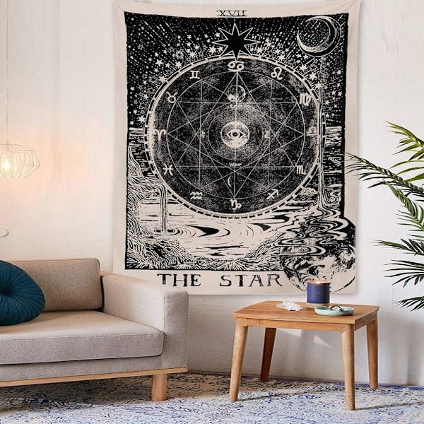 (150x200cm) Tarotstjärna Gobeläng Väggbonad Zodiak Gobeläng Astro