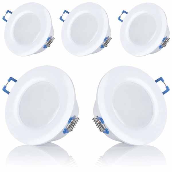 LED-infällda spotlights för badrum, 5-pack
