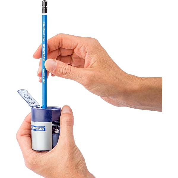 Staedtler Dobbelthulls Blyantspisser, To Huller for Standard Blyanter, Store Fargeblyanter og Sminkeblyanter, 512 0