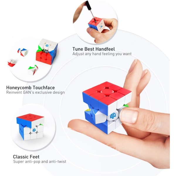 Mini Speed Cube Nøkkelring, 3x3 Nøkkelring Cube Mini Original Magic Cube for Barn og Voksne 1,2 Tommer