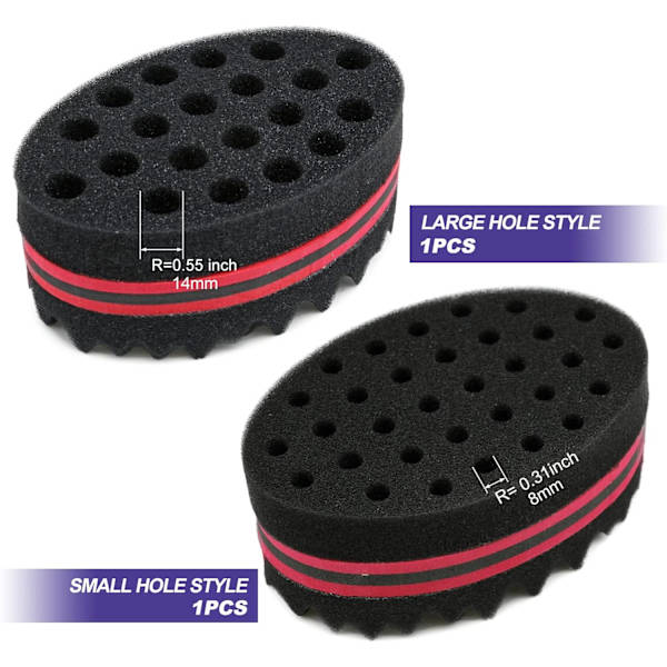 Hårsvampborste, Afro Curl Sponge Brush för lockar Dread Coils H
