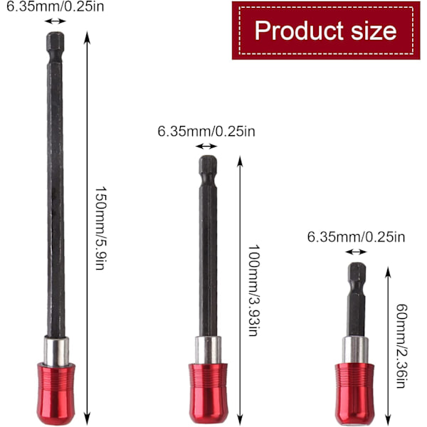 Skruetrækker Bit Holder Bit Holder Skruetrækker Forlænger Skruetrækker Bit Holder 1/4 Tommer Skruetrækker