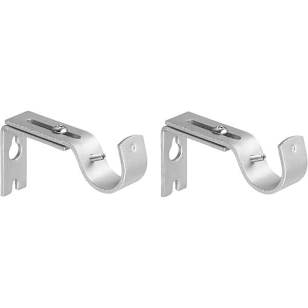Basics Justerbara Gardinstångs Väggfästen, 2-pack, Nickel
