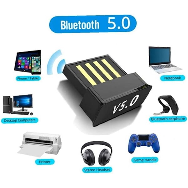 USB Bluetooth 5.0 Dongle Adapter Trådløs Bluetooth-mottaker Supp
