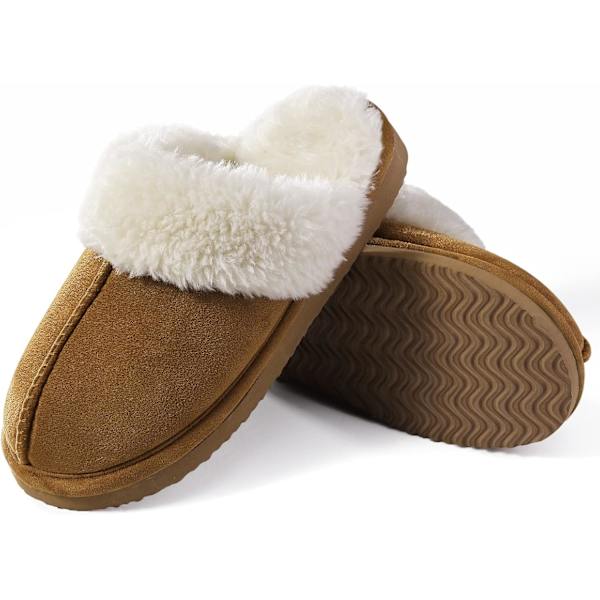 Storlek 39. Dam Fuzzy Memory Foam Tofflor Fluffiga Vinter Inomhus- och Utomhusskor
