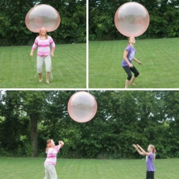 40 cm stor bubbelboll magiska bubbelbollar transparent studsboll uppblåsbar vattenboll B Yellow