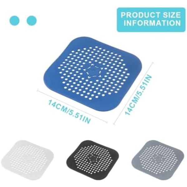14x14cm 4 kpl Silikoninen Viemäri Suodatin, Viemäri Suodatin, Amme Hiusten Suodatin, Suihku Hiusten Suodatin, Keittiöallas Viemäri