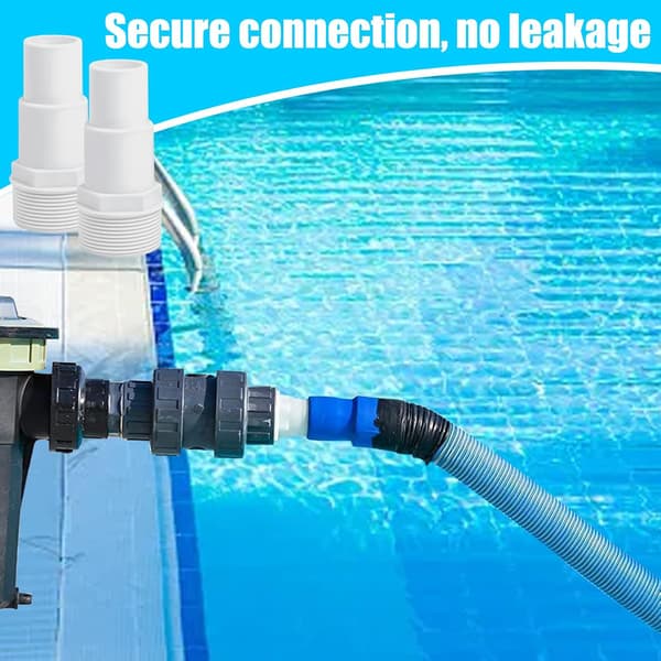 Set med 2 poolslangkopplingar - Diameter: 32/38 mm till 1,5\" - Pooladapter - Vit