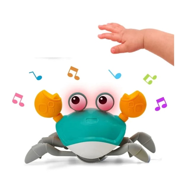Baby Crawling Crab musikkleketøy, elektronisk lys opp Crawlin for småbarn