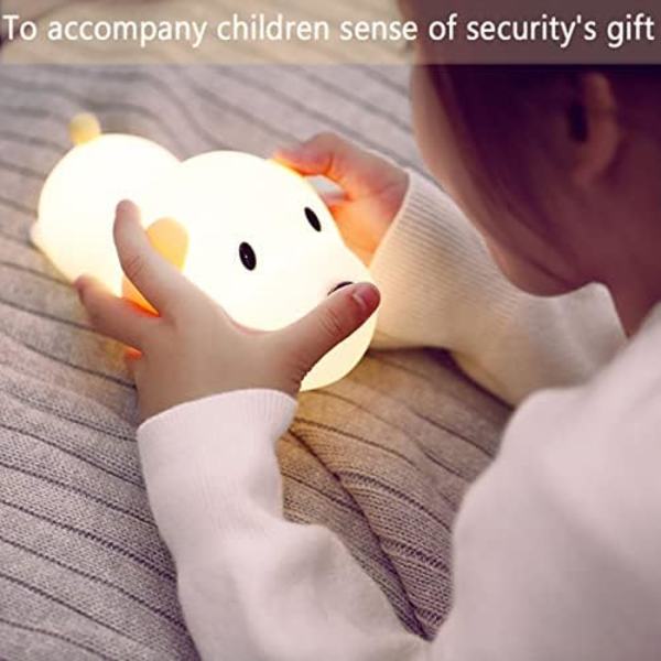 Børnenatlys, Sød Blød Silikon Hundelampe Dæmpbar Børneværelse Bærbar Hvalp Kawaii Lamper, Sengelampe til Baby og Toddler