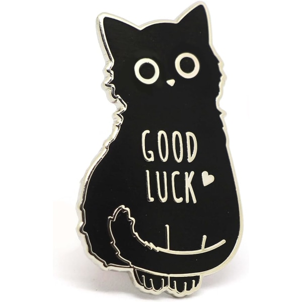 2 STK Good Luck Black Cat Emalje Pin Lucky Charm Lapel Pin Ba