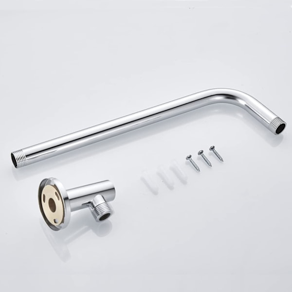 50cm Veggmontert Dusjarm Kobberrør Kromfinish, Tilbehør Rør Dusjhode Arm Kobberbrakett, for Baderom
