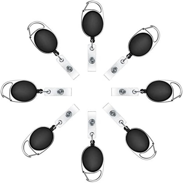 10 stk. Inntrekkbare Badgeholdere Inntrekkbare ID-Badgeklips Badge-Snelle Inntrekkbare med Karabinkrok Snelle-Klips