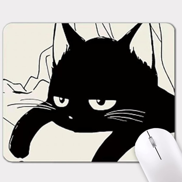 Musemåtte Lille Musemåtte 26 x 21 cm Sød Kat Musemåtte Skrivebordsmåtte med Skridsikker Gummibase, Kawaii Anime Laptop Computermusemåtte Skrivebordsmåtte til Gaming Wo