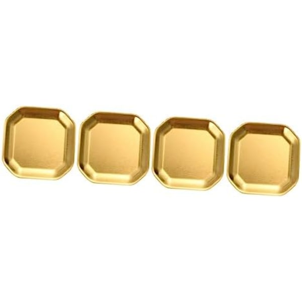 4 stk. Ottekantede Fade Pickles Tallerkener Appetitvækker Tallerkener Camping Tallerkener Køkkenredskaber Rustfrit Fade Guld Middagstallerkener Fest Fade