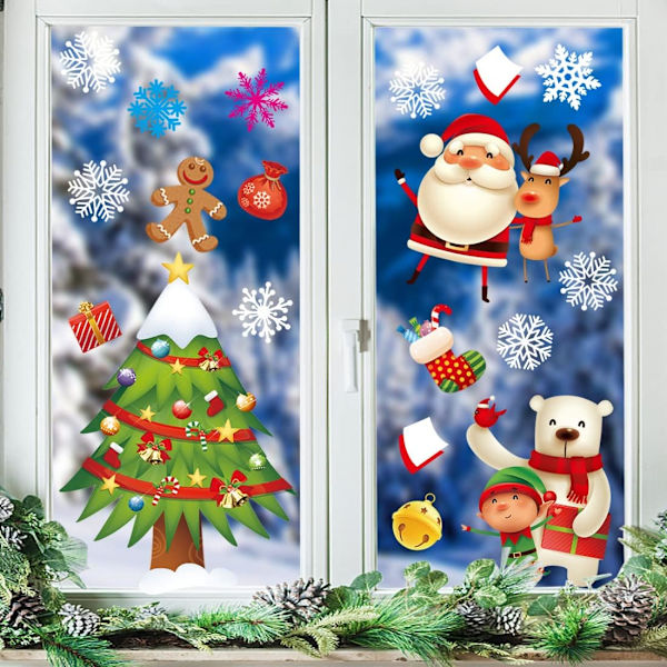 Julklappsfönsterklistermärken (50*35cm), Julklistermärken, DIY