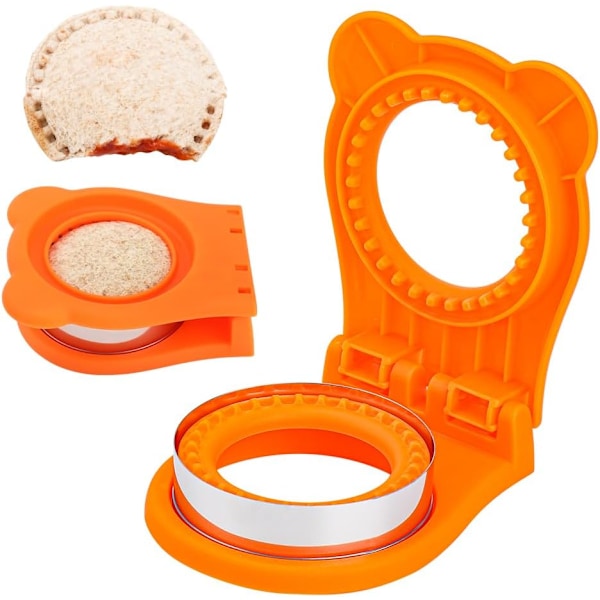 Kakeform, Sandwichkutter for barn, Kakekutter i rustfritt stål, Cookie cutter, Rund cookie cutter, Sandwichforsegler, Brødform i rustfritt stål