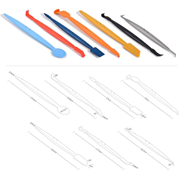 Set 7 i 1 Magnetisk Mikro Skrapa Kit - Diverse Skrapor för Skyddsfilmer - Lämplig för Bilfilmer, Värmeisoleringsfilmer - Verktyg